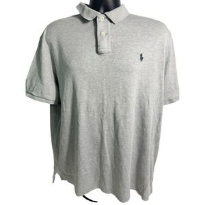 Polo Ralph Lauren Polo Shirt Mens Large Gray‎ Heather Short Sleeve Pony Logo